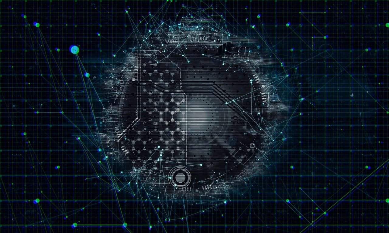 Network of glowing connected nodes around a central processor, representing multi-agent orchestration